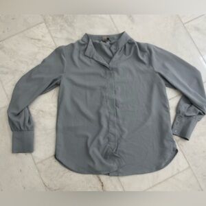 H &M women’s medium blue blouse, long sleeve, button down, gently worn